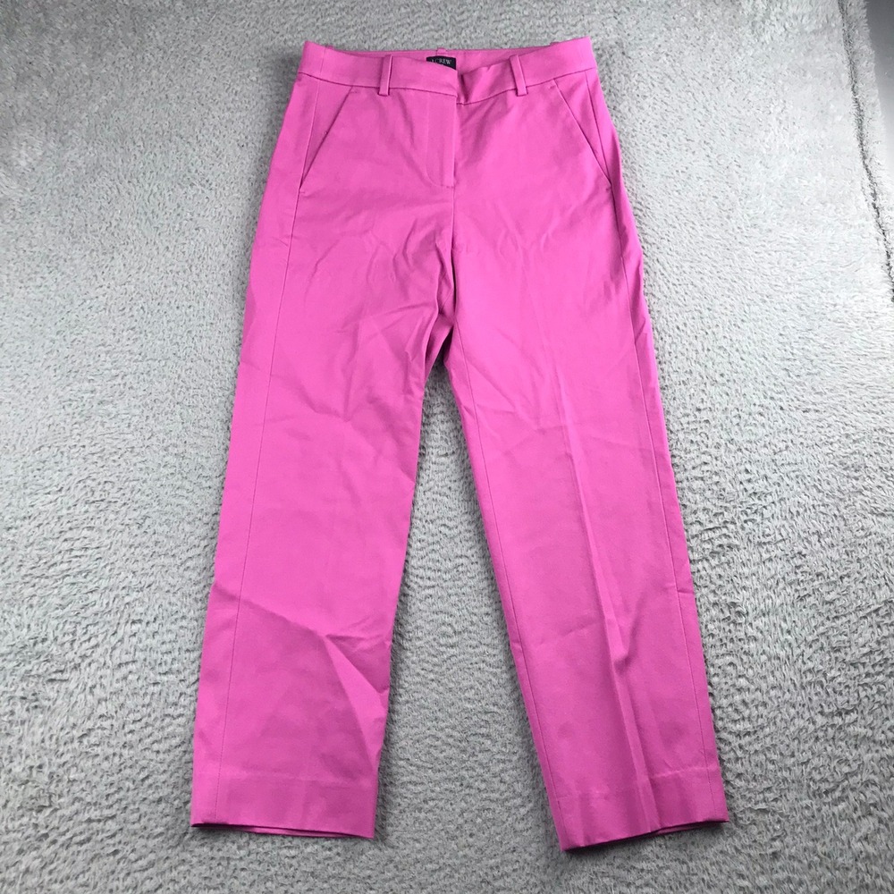 J Crew Kallie Pant Women 4P Pink Straight Leg Ankle Cropped Slacks NEW NWT